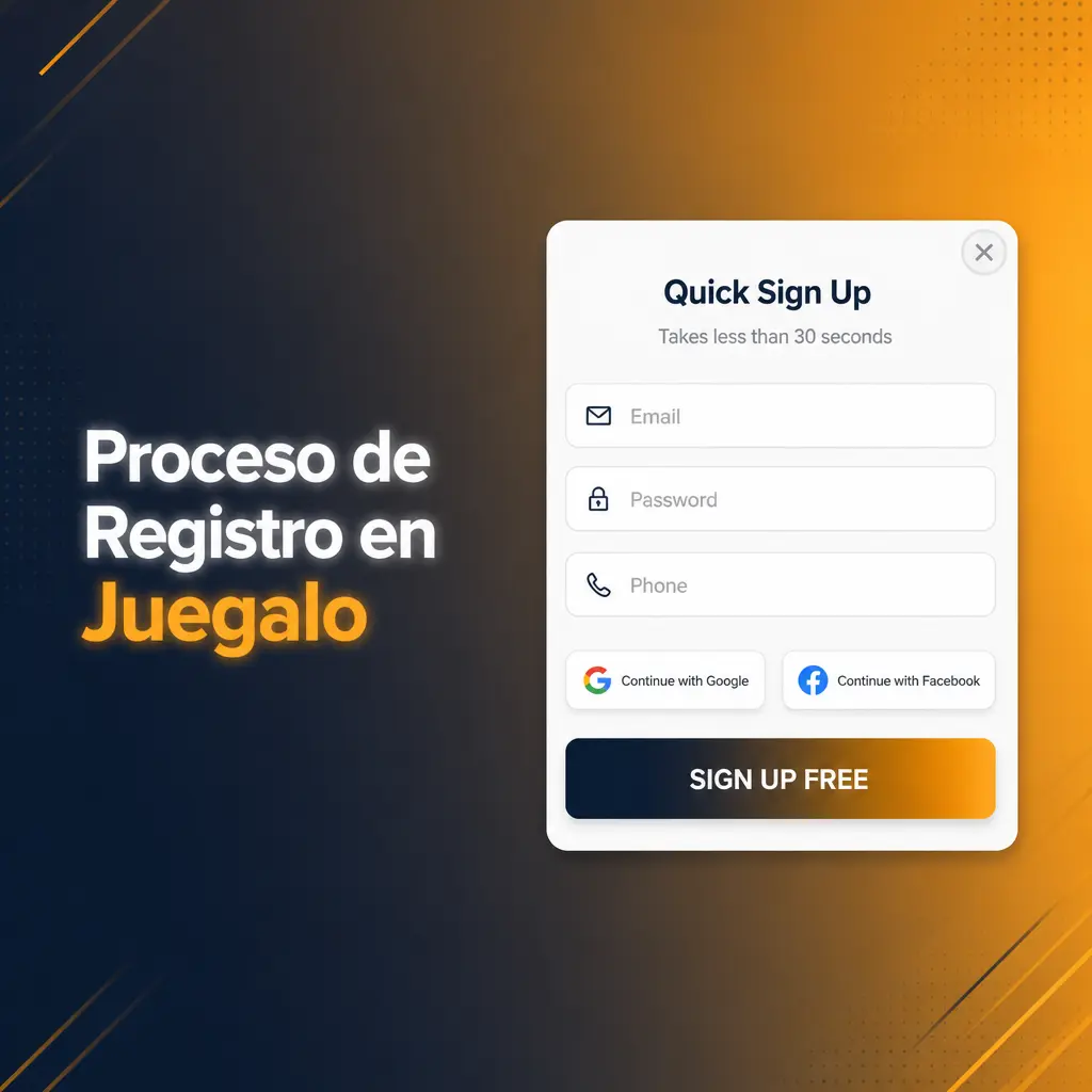 Proceso de registro en Juegalo